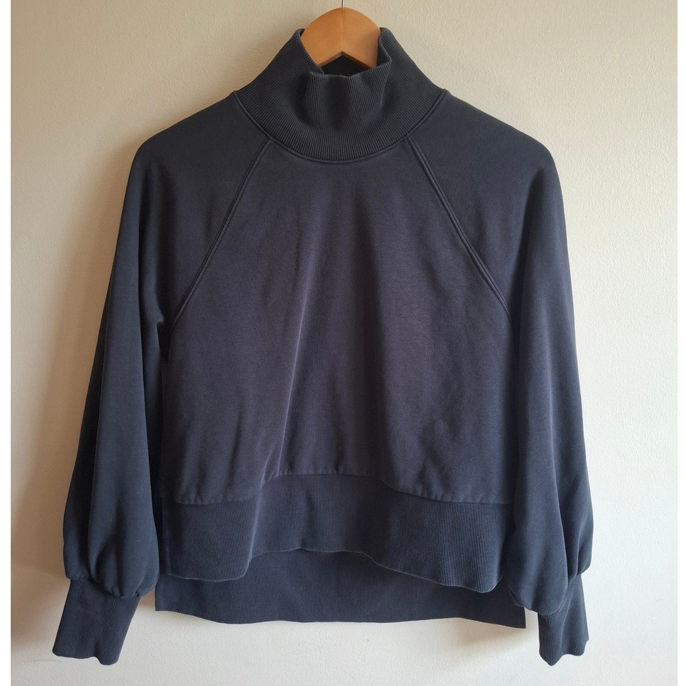 Calia Black Athletic Cropped Sweater Relaxed Hi Low Minimalist Athleisure Sz M